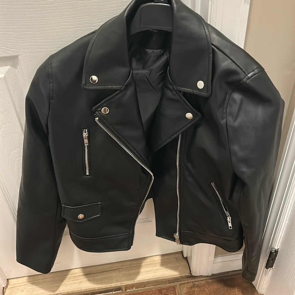 Vegan leather moto jacket